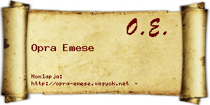 Opra Emese névjegykártya